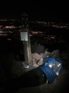 Lying down on top of Bear Peak while Jon tagged the true summit. This is the worst I've ever felt during a run. Looking forward to besting this one!