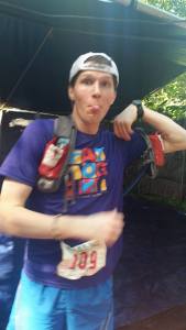 Heading out of the last aid station with machine gun blasting!