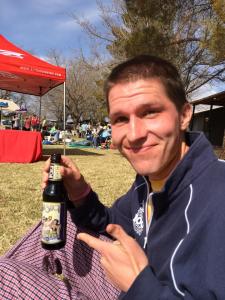 After Jason Koop's dog pissed all over my leg, I sat down to enjoy a beer in my PJs. Polygamy Porter -- Why have just one?