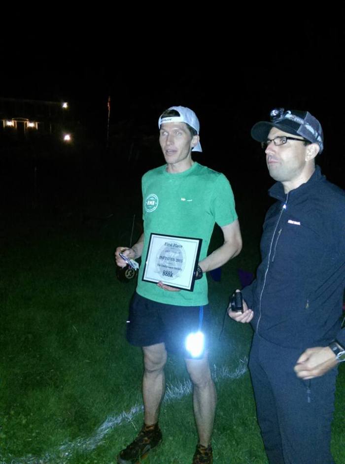 Finished ~888 km in ~8.88 days.  Showing off my hard-earned maple syrup.