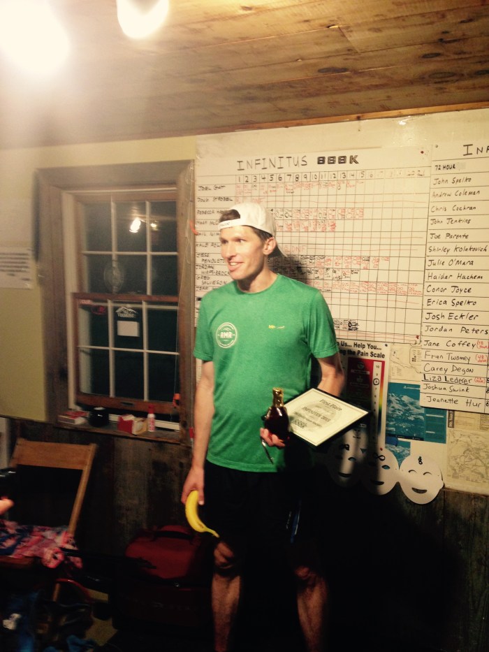 Back in the Ski Lodge by the board.  Two post-race beers were enough to knock me off my ass.